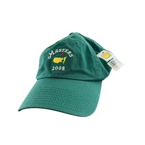 NWT Masters Golf Tournament 2008 Green Adjustable Cotton Golf Hat New Merch